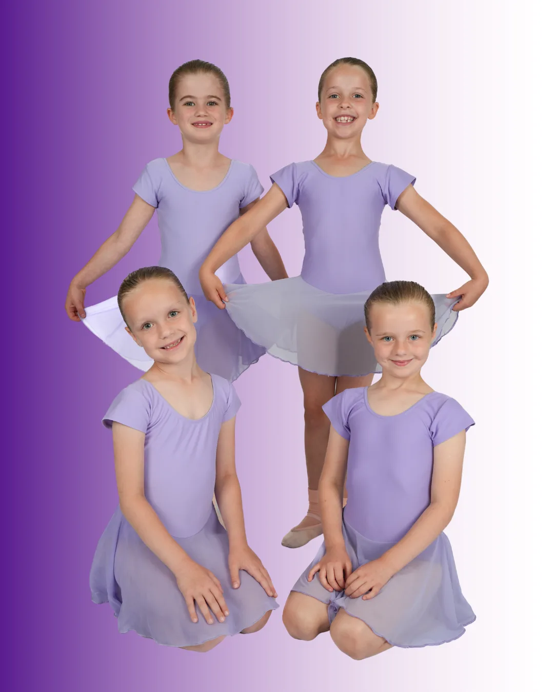 Four Galaxy Stars dancers in skirts